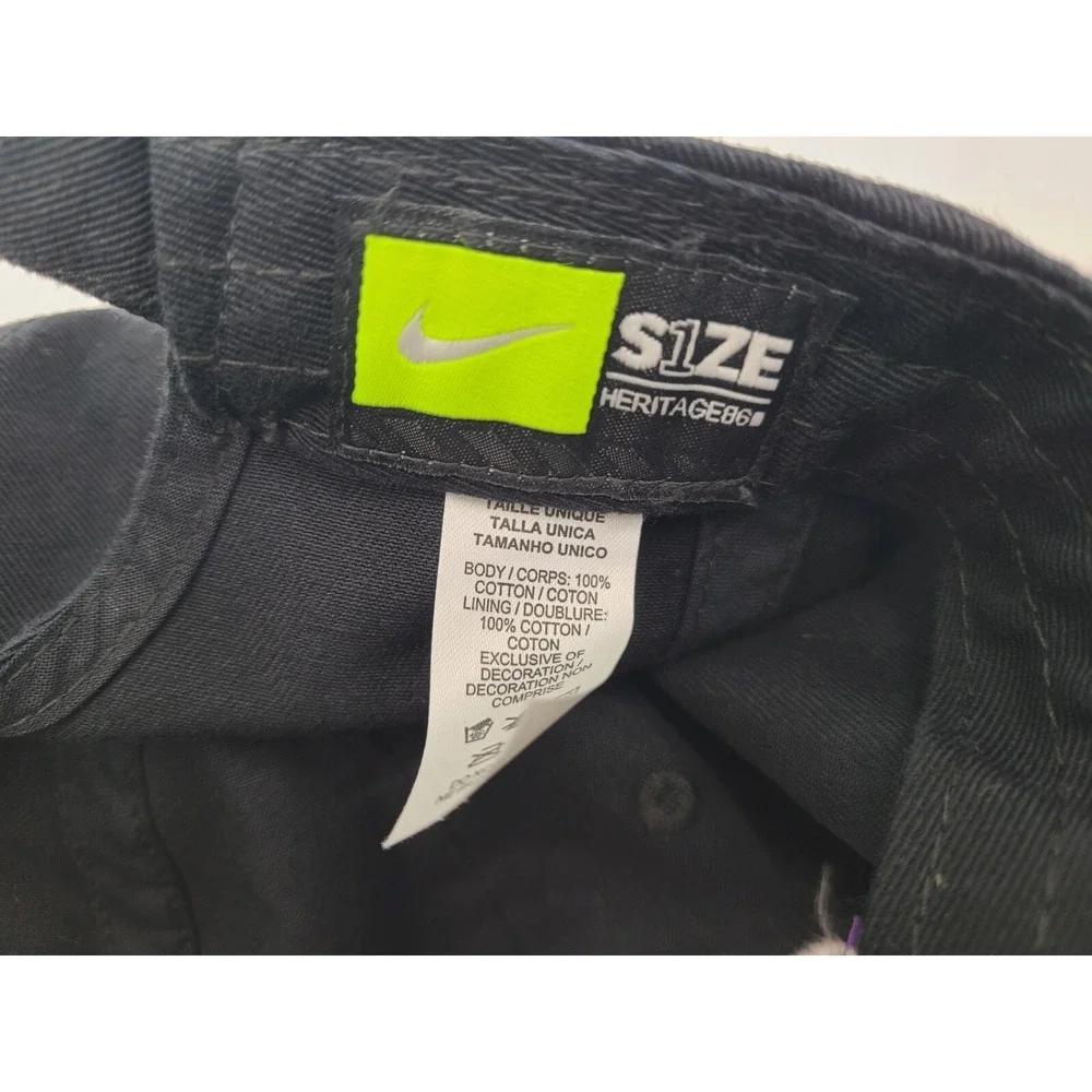 Nike S1ZE Heritage86 TKA Strapback Adjustable Hat Cap Dad Men Women Black Purple